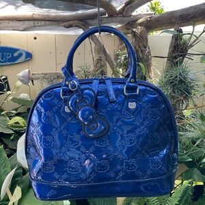 Sanrio Hello Kitty Large Dark Blue Patent Leather Satchel Bag
